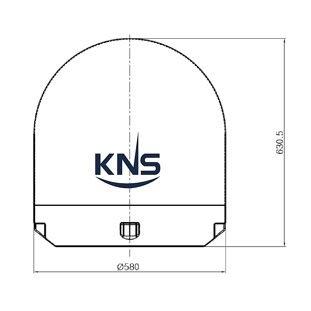 Морская антенна Ku диапазона KNS C4 Supertrack (45cm) - габаритные размеры